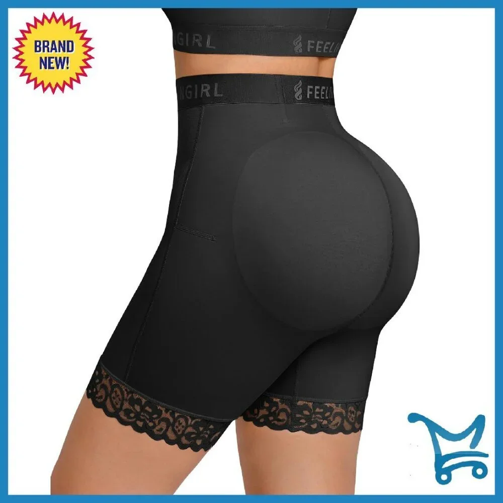 Mid-Waist Tummy Control Shapewear Shorts with Butt Lift & Zipper
